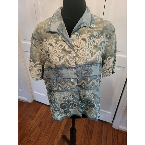 Vintage 90s Seafoam/Aqua Print 2 Piece Dress  Set 14P Coastal Grungefairy Artsy - Picture 9 of 10